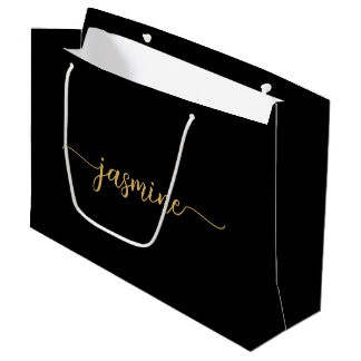 Minimalistisch Simple Black Gold Monogram Girly Sc Groot Cadeauzakje
