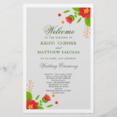 Minimalistisch Simple Floral Wedding Program Kaart (Voorkant)