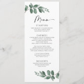 Minimalistisch Simple Greenery Foliage Wedding Men Menu (Voorkant)