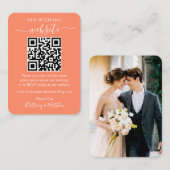 Minimalistisch Simple Weddenschap Website Foto QR  Informatiekaartje (Voorkant / Achterkant)