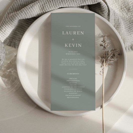 Minimalistisch Simple Wedding Ceremony-programma
