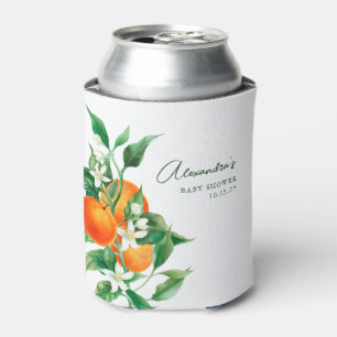 Minimalistisch Sinaasappel botanisch Baby shower Blikjeskoeler