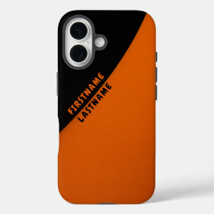 Minimalistisch Sinaasappel en zwart Abstract iPhone 16 Hoesje