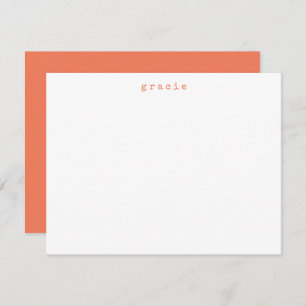 Minimalistisch Sinaasappel voor aangepaste typemac Notitiekaartje