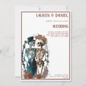 Minimalistisch skelet paar bruiloft uitnodiging (Voorkant)