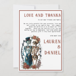 Minimalistisch skelet paar dank u kaart