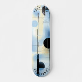 Minimalistisch Sky Blue en zwart geometrisch skate Skateboard (Voorkant)