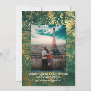 minimalistisch Sla de datum op Faux Gold Marble Save The Date