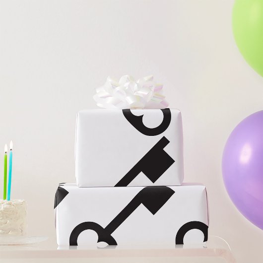 Minimalistisch sleutelsilhouet cadeaupapier