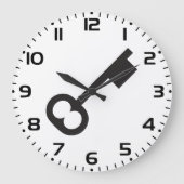 Minimalistisch  sleutelsilhouet grote klok (Voorkant)