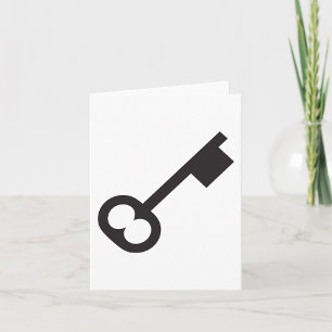 Minimalistisch sleutelsilhouet kaart