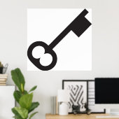 Minimalistisch  sleutelsilhouet poster (Thuiskantoor)