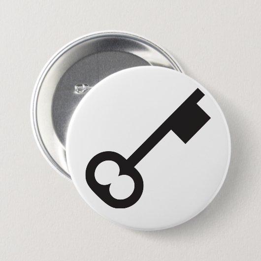 Minimalistisch  sleutelsilhouet ronde button 7,6 cm (Voorkant /achterkant)