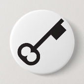 Minimalistisch  sleutelsilhouet ronde button 7,6 cm (Voorkant)