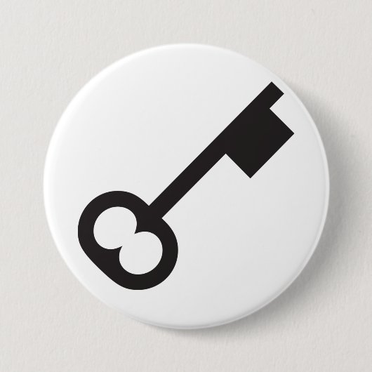 Minimalistisch  sleutelsilhouet ronde button 7,6 cm (Voorkant)