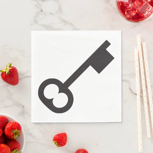 Minimalistisch sleutelsilhouet servet