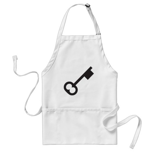 Minimalistisch sleutelsilhouet standaard schort (Voorkant)