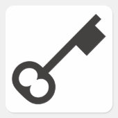 Minimalistisch  sleutelsilhouet vierkante sticker (Voorkant)