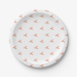 Minimalistisch Small Red Lobster Patroon Papieren Bordje
