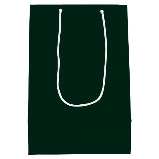 Minimalistisch Solid Plain Pine Green Medium Cadeauzakje (Achterkant)