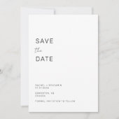 Minimalistisch sparen de Datum Moderne Eenvoudige Save The Date (Voorkant)
