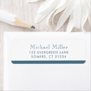 Minimalistisch speciaal aangepast Stripe Dusty Blu Etiket