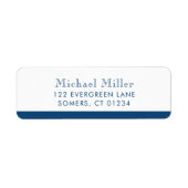 Minimalistisch speciaal aangepast Stripe Navy Blue Etiket (Voorkant)