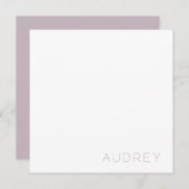 Minimalistisch speciaal monogram Paars Notitiekaartje (Voorkant / Achterkant)