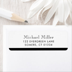 Minimalistisch speciaal Stripe Black/White-adres Etiket