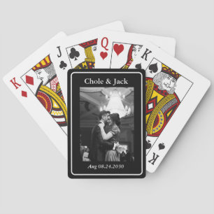 Minimalistisch spel één Zwart-wit koppel foto  Pokerkaarten