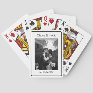 Minimalistisch spel één zwart-wit koppel foto pokerkaarten