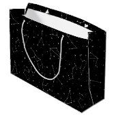 Minimalistisch sterrenbeeldpatroon in zwart-wit groot cadeauzakje (Achterkant Gekanteld)
