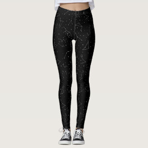 Minimalistisch sterrenbeeldpatroon in zwart-wit leggings