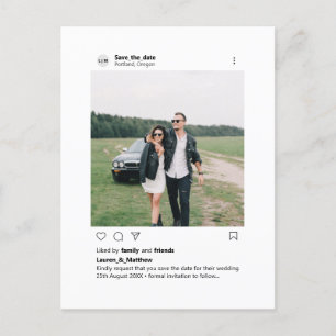 Minimalistisch stijlvol modern aangepast fotoinsta aankondigingskaart