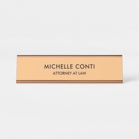 Minimalistisch stijlvol, modern bureau naambordje (Voorkant)