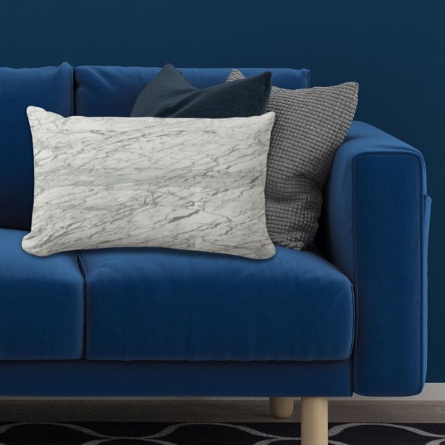 minimalistisch stijlvol, modern kerkgrijs marmer kussen (minimalist stylish modern chic grey marble lumbar pillow)