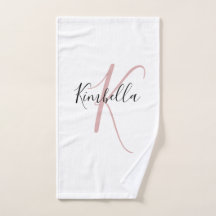 Minimalistisch Stof Roze Monogram
