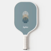 Minimalistisch Stoffig Blauw en Wit Modern Monogra Pickleball Paddle (Achterkant)