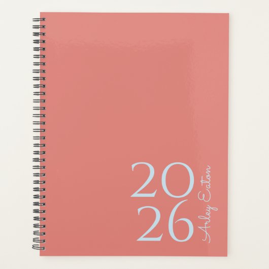 Minimalistisch stoffig Roos op maat persoonlijk Ma Planner (Voorkant)