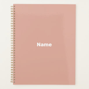Minimalistisch stoffig roze aangepaste tekst jaar planner