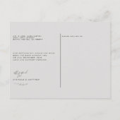 Minimalistisch stokje van de Dove Gray Weddenschap Briefkaart (Achterkant)