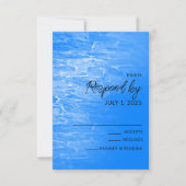 Minimalistisch strand Azure Blue RSVP Kaartje (Voorkant)