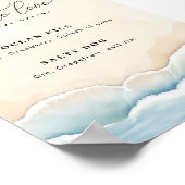 Minimalistisch strand bruiloft handtekening Drink  Poster (Hoek)