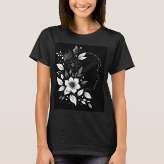 Minimalistisch T-shirt met bloemen