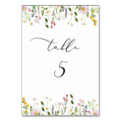 Minimalistisch tabelnummer voor wilde bloemen kaart (Achterkant)