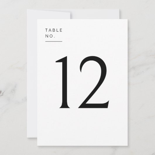 Minimalistisch Tafelnummer Bruiloft Zitplaatsen Ka (Voorkant)