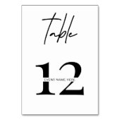 Minimalistisch tafelnummer Gala Dinner Business Ev (Voorkant)
