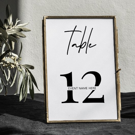 Minimalistisch tafelnummer Gala Dinner Business Ev