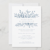 Minimalistisch tandvlees Blue Boho Botanical Weddi Kaart (Voorkant)