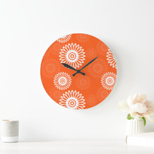 Minimalistisch tangerine sinaasappel daisy bloemen grote klok